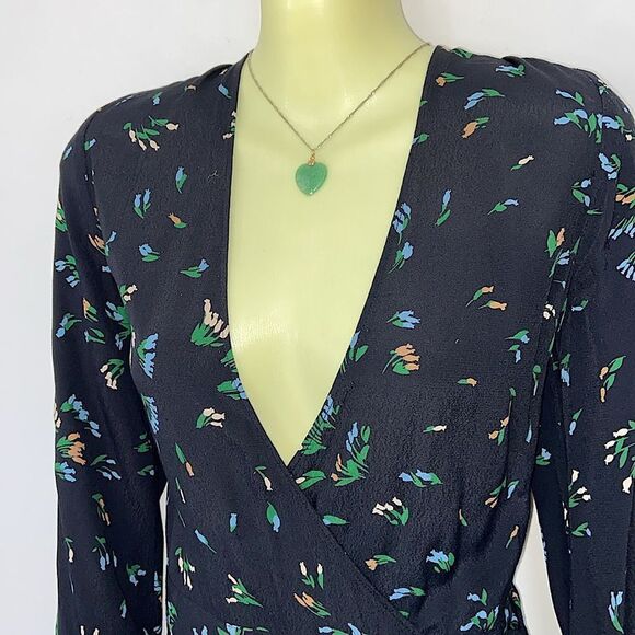 Ganni Dress Maxi Wrap Floral NWOT Size 4 - Picture 2 of 8